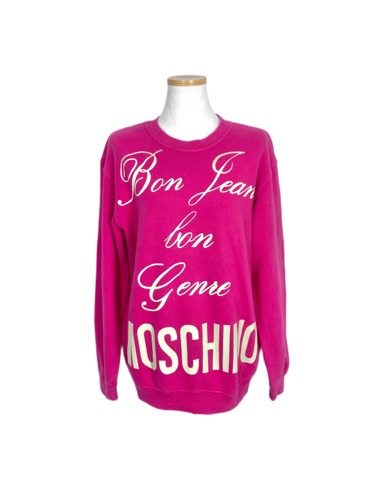MOSCHINO pink logo lettering sweat shirt