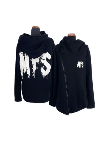painting logo cover neck hoodie