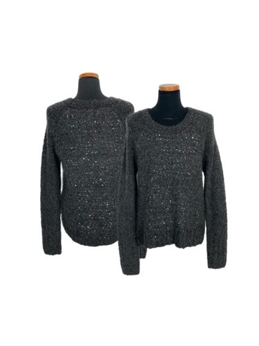 ABERCROMBIE charcoal spangle detail knit