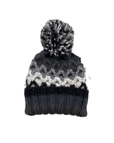 grey knit bell hat