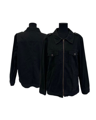black pocket zip-up jacket