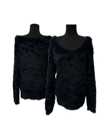 black fur knit top