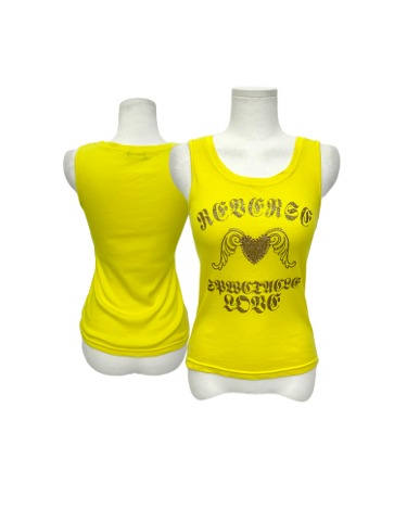 y2k cubic printing yellow sleeveless