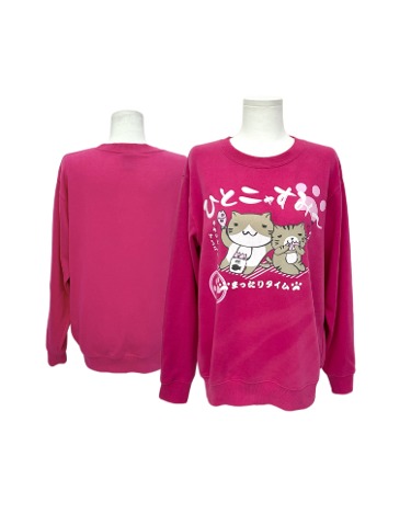 NECOBUCHI-SAN printing pink sweat shirt